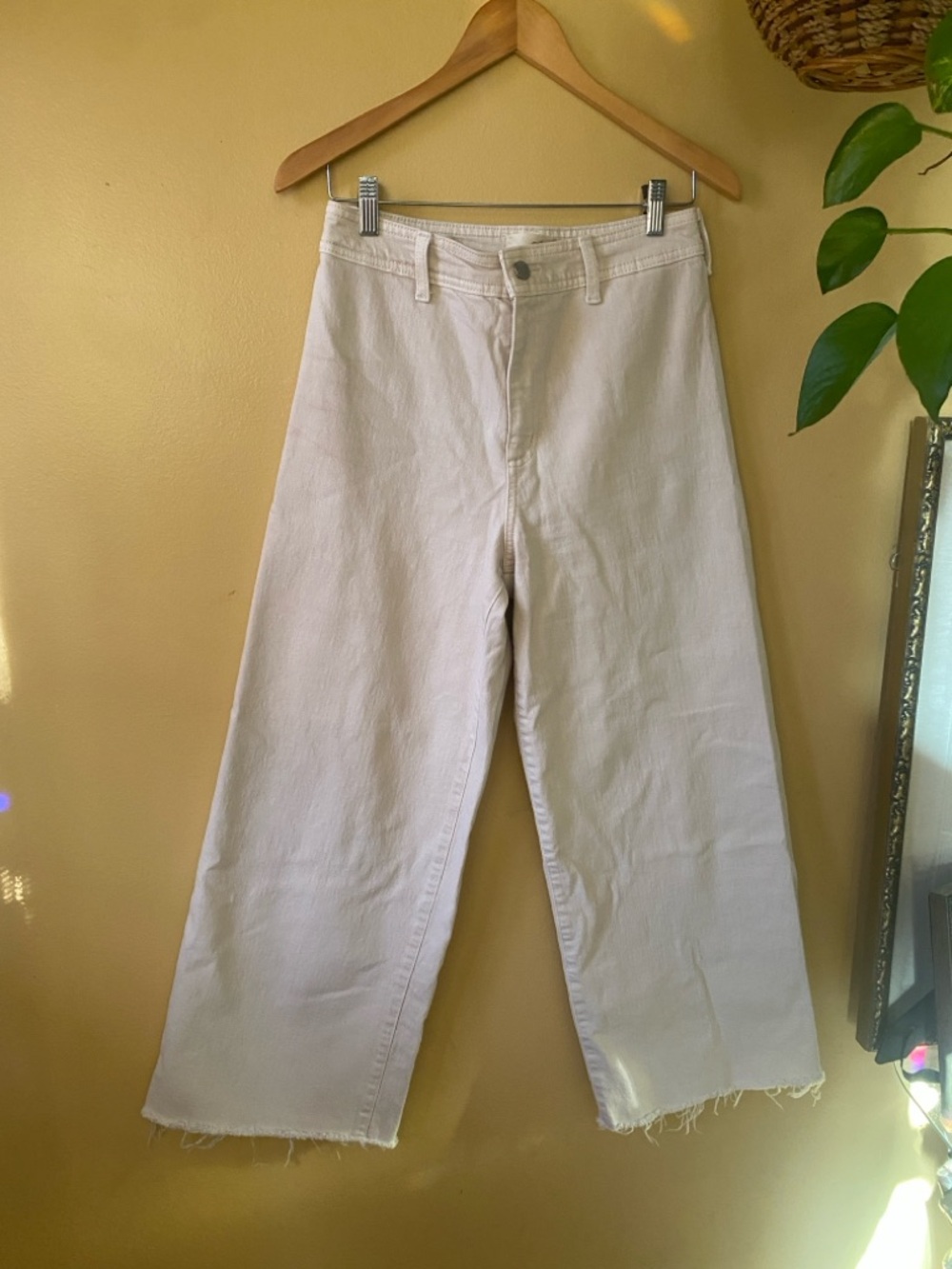 Universal Thread High-Rise Wide Leg Ankle Jeans in Off-White 6